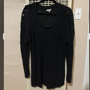 Cutout Twist Sleeve Knit Pullover